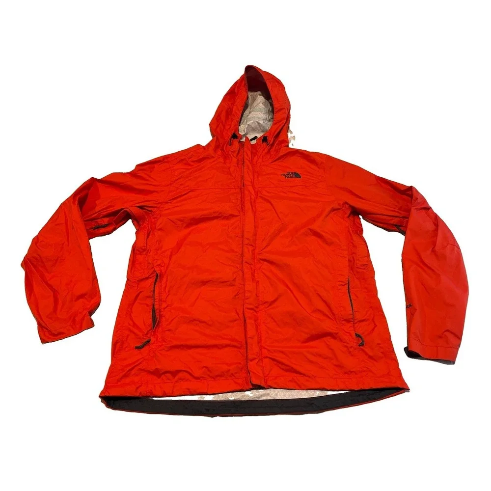 The North Face HyVent 2.5L Jacket Men's Medium Orange Windbreaker Rain Jacket